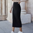 thumbnail image 3 of Falda ceñida de cintura alta Slim Fit Lápiz elástico Otoño Midi Negro Falda elegante simple para la oficina ANGGREK Otros, 3 of 6