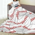 thumbnail image 6 of Pofeuu Baseballs Print Ultra-Soft Micro Fleece Blanket,for Bed Or Sofa,All Season Throw Blankets Flannel Blanket-50"x40", 6 of 7