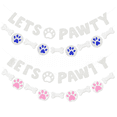 thumbnail image 2 of Bandera con forma de perro Let's Pet, pancarta con temática de mascotas, decoración para fiesta de cumpleaños, bandera con cadena de flores, 2 of 2