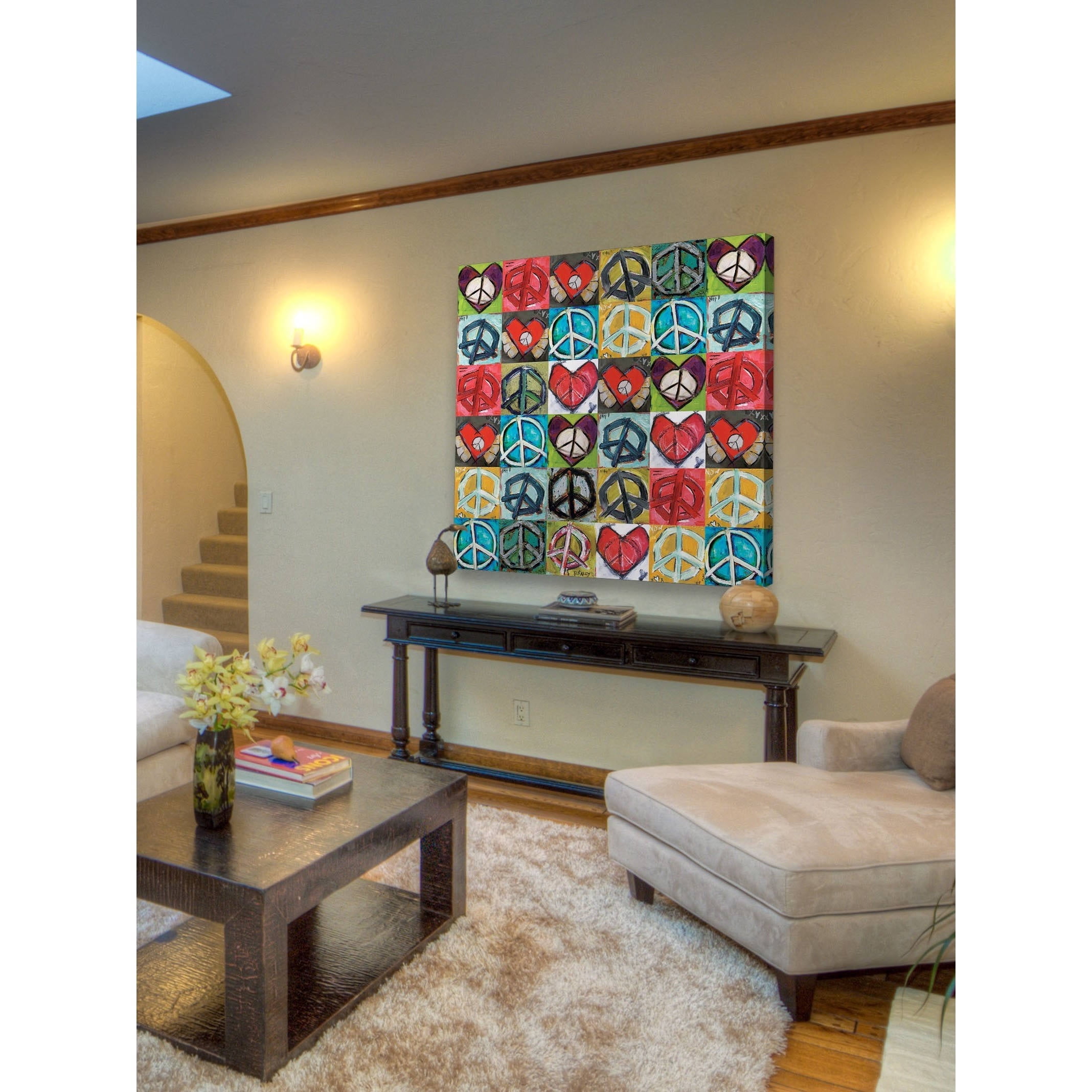 Marmont Hill "Peace Collage" by Tori Campisi Painting Print on Canvas