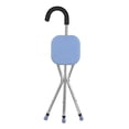 thumbnail image 2 of Silla plegable de mimbre con 3 patas antideslizantes que soporta hasta 10 kg. Azul claro, 2 of 9