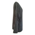 thumbnail image 5 of Femmes Manches Longues Col Rond Haut Décontracté Tricoté en Vrac Pulls Blouse, 5 of 5