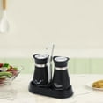 thumbnail image 4 of Salt and Pepper Shaker Set, Stainless Steel with Glass Bottles, Suitable for Dining Tables, Motorhomes, Camping, Barbecues, Set of 2 + Seasoning Rack,B,11.2x5.8cm, 4 of 11