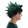 thumbnail image 2 of Men's Dark Green Spiked Cosplay Wig – Synthetic Anime Wig for Halloween Party, 2 of 9