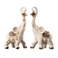 thumbnail image 2 of 2Pcs Elephant Statues Resin Animals Sculpture for Tabletop Living Room Decor, 2 of 8
