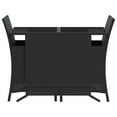 thumbnail image 4 of vidaXL 3 Piece Bistro Set with Cushions Black Poly Rattan, 4 of 6