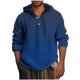 thumbnail image 1 of Blusa de manga larga con capucha para hombre, estilo informal, con botones, estampado degradado, de poliéster, 1 of 4