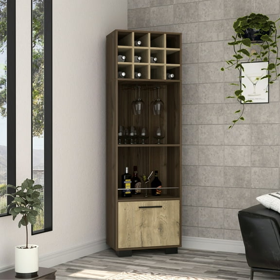 Elegant Corner Bar Cabinet With 69.28 In. Height And Built-in Wine Storage - Modern Style Multi Appearance Holder