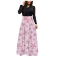 thumbnail image 1 of Robe Maxi à Imprimé de Noël pour Femmes, Manches Longues, Longue Robe Maxi, Robe Décontractée pour Dames, 1 of 2