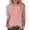 Pink, variant on Womens Athletic Tops Womens T-Shirts T | 3/4 Length Sleeve Tops Casually Loose Crewneck Tunic Shirts for Everyday Wear Black XL