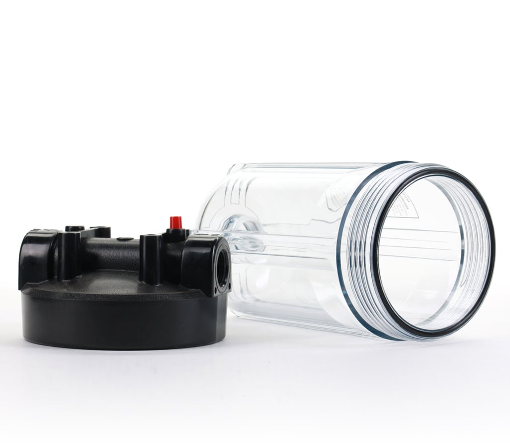 Hydronix HF45-10CLBK10PR Water Filter Housing 10" Big Blue Size - 1" Ports, Clear Body w/ PR
