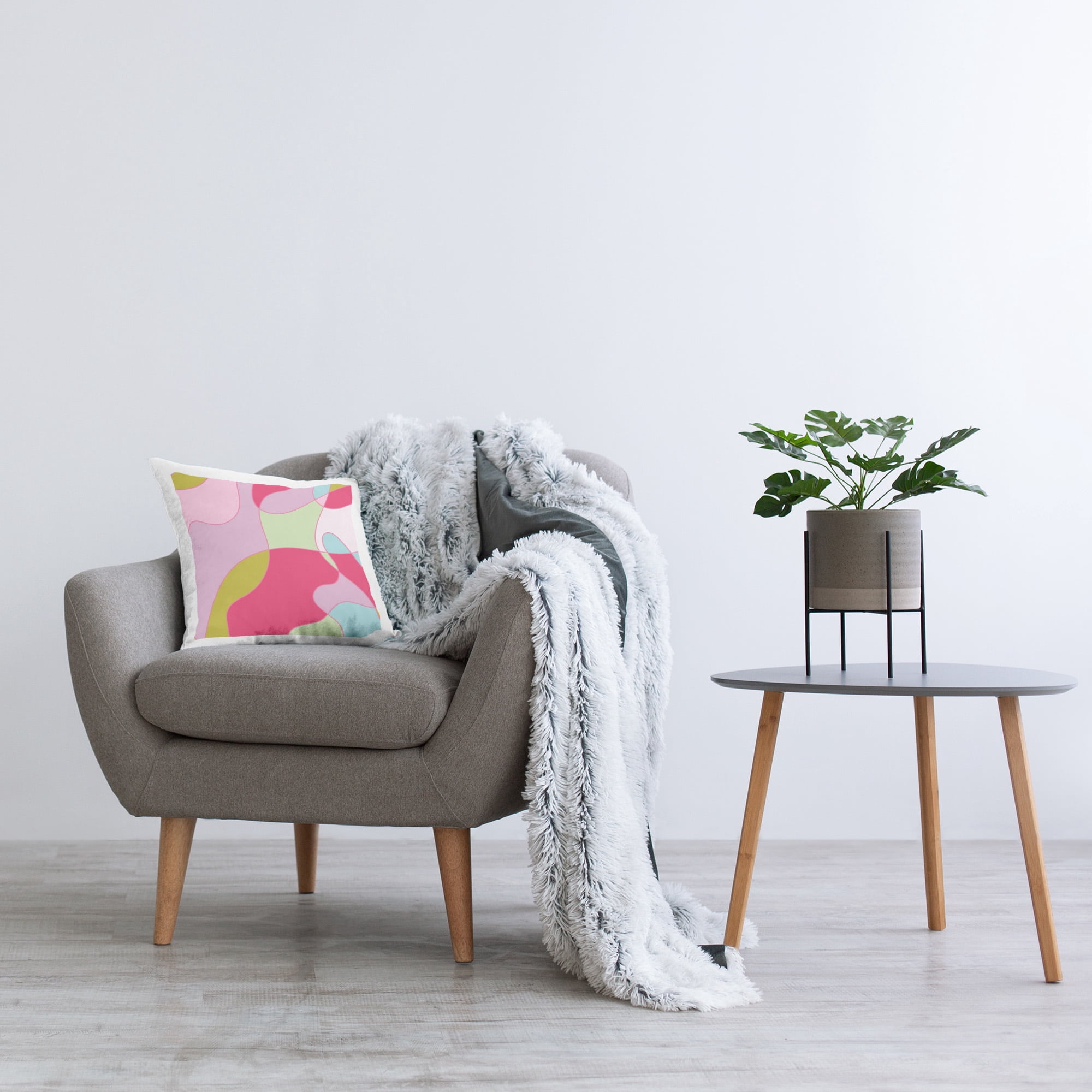 Stupell Industries Curved Shapes Pattern Decorative Printed Throw Pillow Design by Lil' Rue