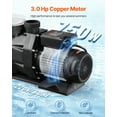 thumbnail image 3 of VEVOR 3 HP Above Ground Swimming Pool Pump Single Speed 149 GPM 3450 RPM 220V, 3 of 9