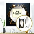 thumbnail image 3 of Designart "Ancient Compass Geometric Gold and Blue V" Modern Geometric Gold Large Square Mirror - Square Bedroom Mirror Printed Wall Decor - Modern Square Printed Wall Mirror Art, 3 of 5