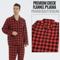 thumbnail image 3 of LNFINTDO Mens Flannel Pajama Sets Plaid Cotton Pajamas Pjs Set Button Down Soft Warm Lounge Sleepwear Tops & Pjs Pants, Red Plaid, X-Large, 3 of 7
