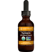 Turmeric Organic Supplement with Black Pepper by Global Healing®, 2 fl. oz
