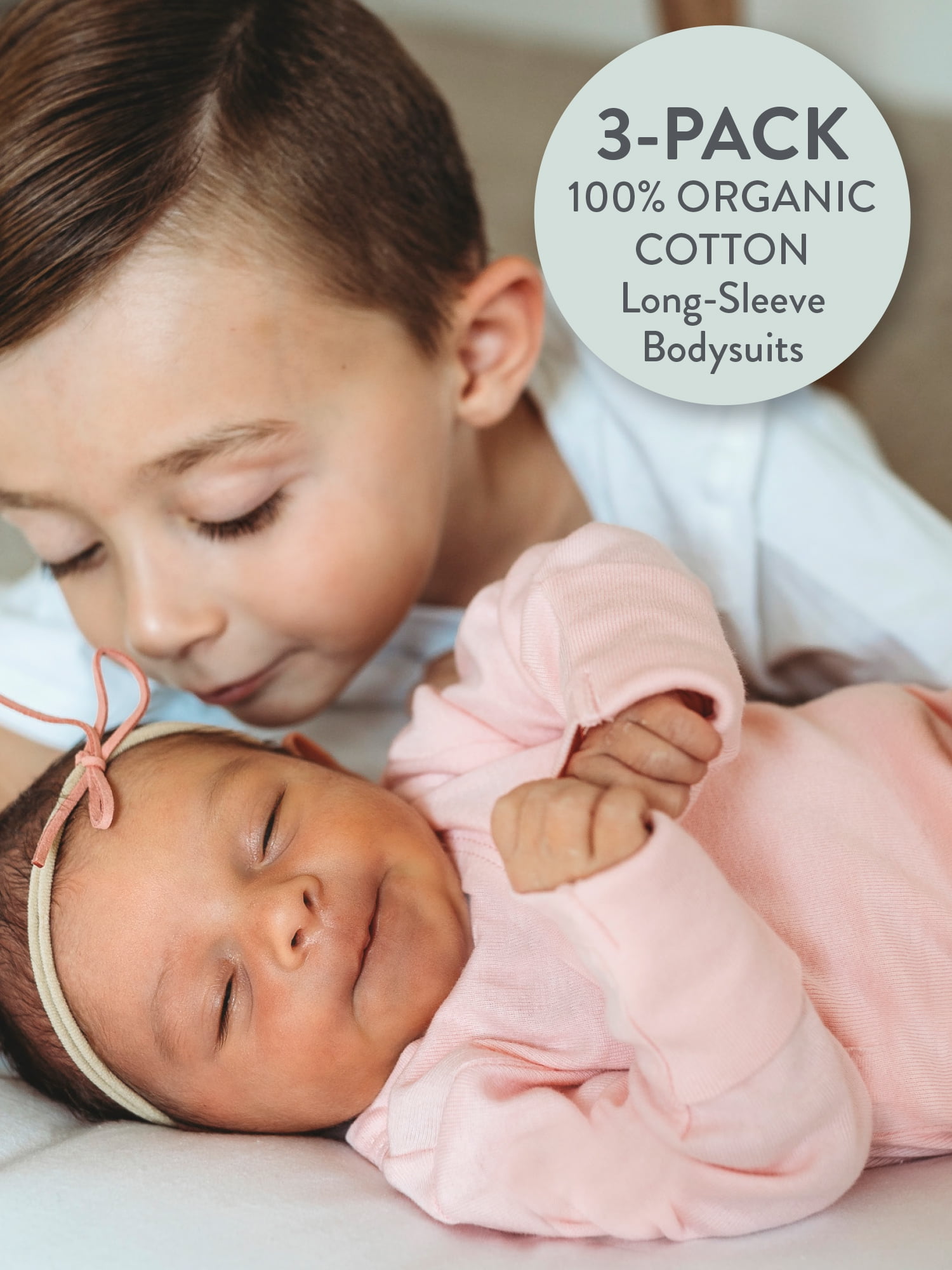 Honest Baby Clothing Baby Boy or Girl Gender Neutral Organic Cotton Long Sleeve Bodysuits, 3 Pack (Preemie-24 Months)
