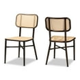 thumbnail image 2 of Baxton Studio Katina Mid-Century Modern Dark Brown Finished Metal and Synthetic Rattan 2-Piece Outdoor Dining Chair Set, 2 of 10