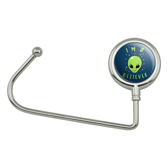 I'm a Believer Alien Funny Humor Purse Bag Hanger Holder Hook