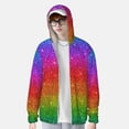 thumbnail image 4 of Sigee Rainbow Glitter Print UPF50+ Men's Sun Protection Hoodie Shirt SPF UV Shirt Long Sleeve Fishing Outdoor Lightweight, S-3XL, 4 of 9