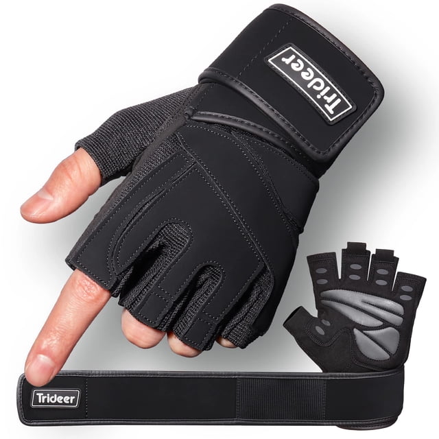 Guantes de entrenamiento Trideer acolchados para hombre con soporte para la muñeca