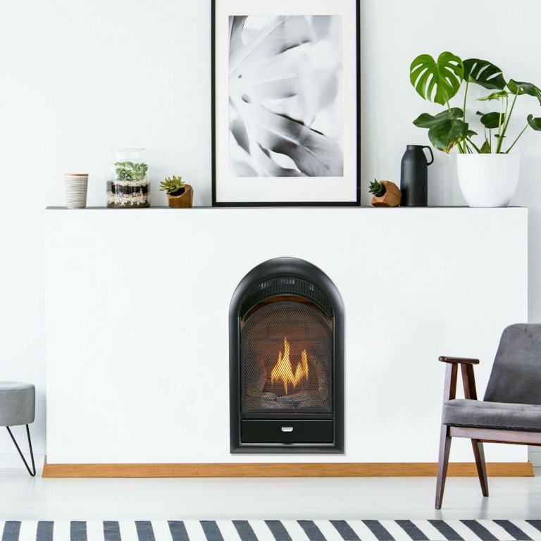 Bluegrass Living Vent Free Natural Gas Fireplace Insert - 10,000 BTU,  T-Stat Control, Zero Clearance Design, Ceramic Fiber Brick Liner - Model#  B100TN - Walmart.com