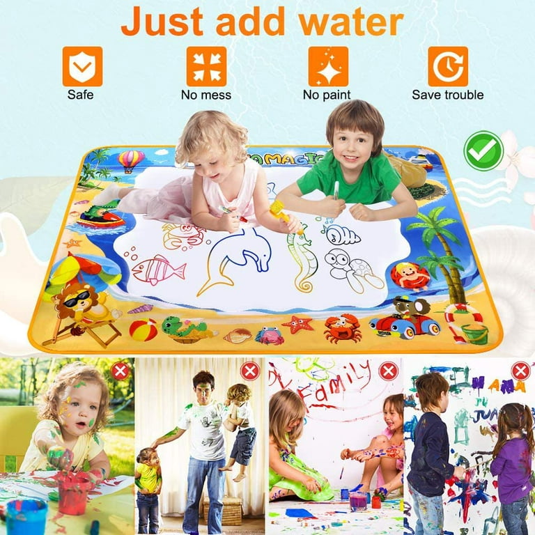 Water Doodle Mat, 40x32 Inches Water Drawing Mats for Toddlers 1-3