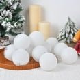 thumbnail image 5 of Large White Plastic Christmas Ball Decoration - 3.15in Hollow Pendant with Sturdy Hanging String for Tree & Holiday Decor, 5 of 6