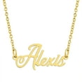 thumbnail image 1 of KISPER 18K Gold Plated Stainless Steel Personalized Name Pendant Necklace, Alexis, 1 of 6