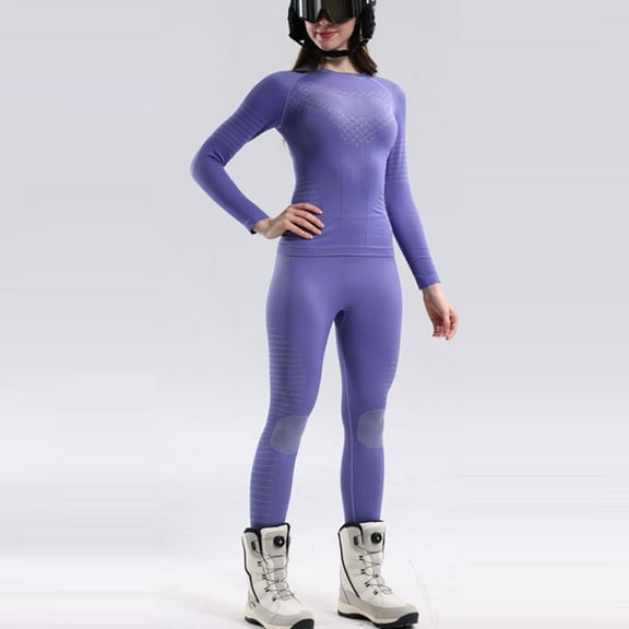 Miqool Thermal Underwear Set for Women Long Johns Seamless Warm Base Layer Top and Bottom for Cold Weather