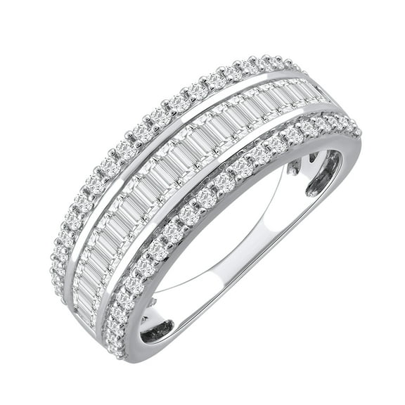 1 Carat Diamond Wedding Band Ring in 14K White Gold (Ring Size 7)