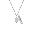 thumbnail image 2 of Delight Jewelry 12mm Stardust Round Silvertone Spinner Silvertone Family Bar Charm Necklace, 23", 2 of 4