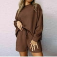 thumbnail image 3 of Scyoekwg Womens 2 Piece Sweatsuit Sets Fall Outfits Long Sleeve Sweatshirt Shorts Matching Outfits Fashion Casual Sweatsuit Tracksuit (Coffee,XL), 3 of 6