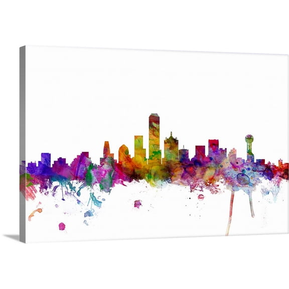 Great BIG Canvas | "Dallas Texas Skyline" Canvas Wall Art - 30x20