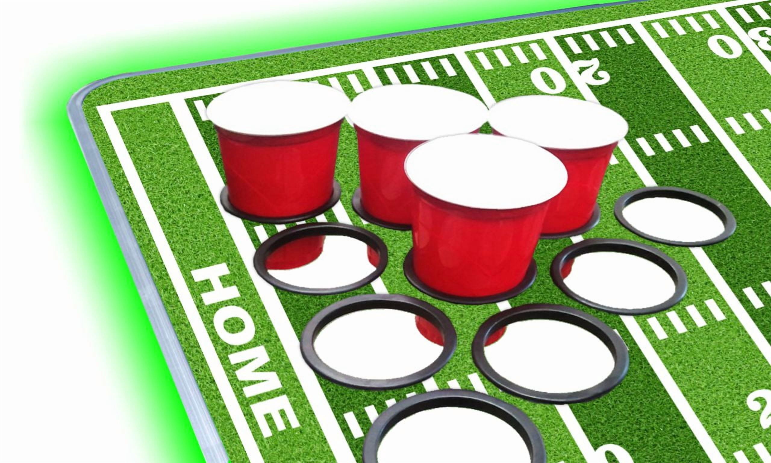 8-Foot Professional Beer Pong Table With Optional Cup Holes, LED Lights, Dry Erase Surface & Party Pong Graphics