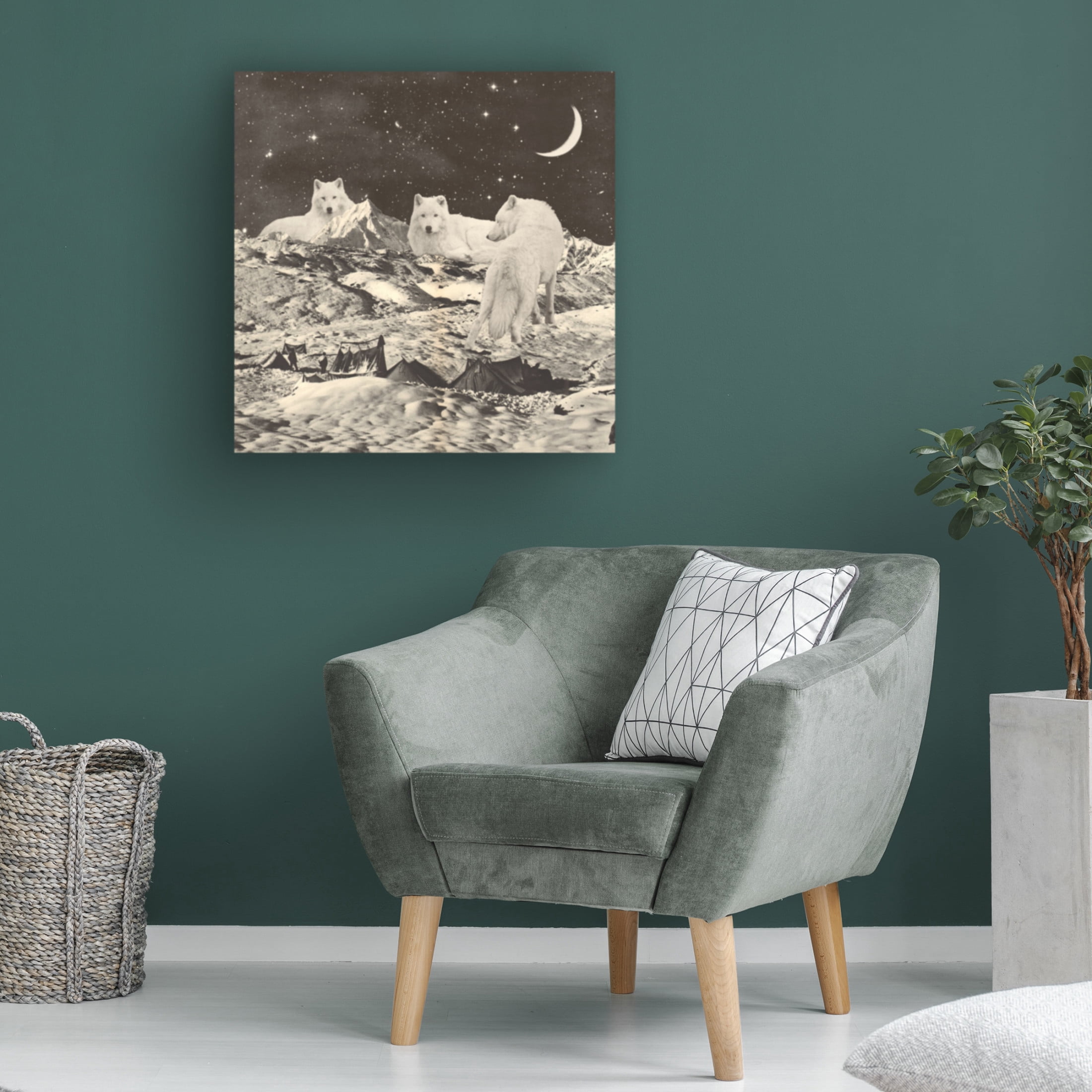 Trademark Fine Art Florent Bodart Giant White Wolves Canvas Wall Art