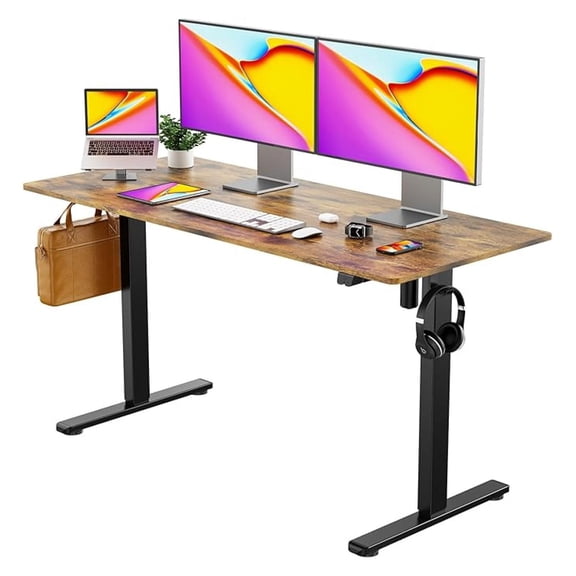 Height Adjustable 40" Electric Standing Desk - Upgraded Ultra Durable Home Office Large Rectangular Computer Table or Laptop Sit Stand Workstation - 40 x 24 Inch