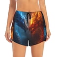 thumbnail image 2 of Pofeuu Red And Blue Fire Dragon E Print Women's Athletic Shorts Running Workout Shorts Tummy Control Quick Dry Gym Shorts with Pockets Double layer sports shorts-Small, 2 of 7
