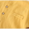 thumbnail image 5 of Qudderr 2-7T Boys Cotton Shirt for Kids Baby Long Sleeve Button down Blouses Tops Toddler Stand-Up Collar Solid Color Spring Fall Dress Shirt, 5 of 9