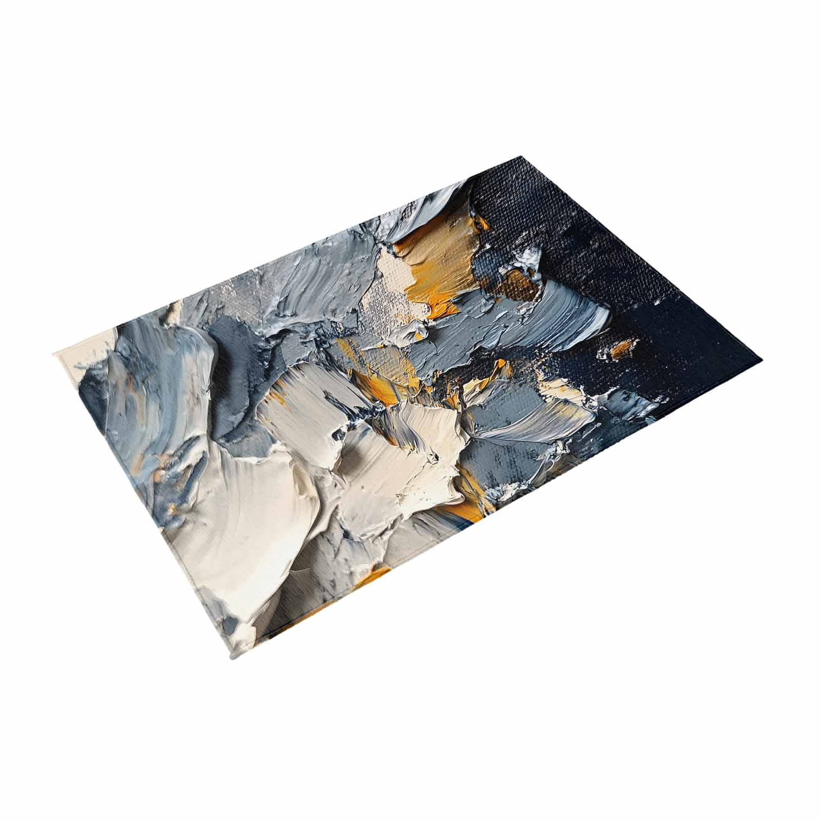 Abstract Ombre Outdoor Rug 4x6 Ft, Non Slip Washable Area Rug, Modern Farmhouse Chic Oil Painting Patio Rugs Carpet Runner, Large Floor Mat for Indoor/Outdoor Deck Porch Camping