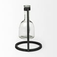 thumbnail image 3 of Modern Industrial Black Round Metal and Glass Vase, 3 of 5