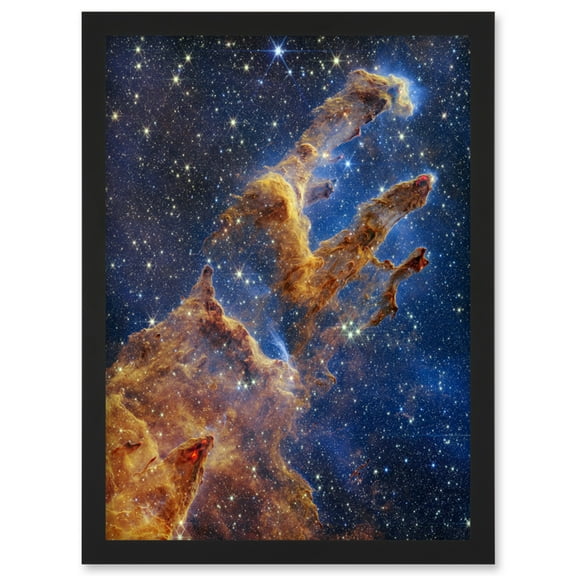 NASA James Webb Space Telescope Pillars of Creation Eagle Nebula Artwork Framed Wall Art Print A4
