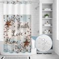 thumbnail image 2 of No Hook Shower Curtain, Country Star Brown Shower Curtains for Bathroom with See Through Top Window, Vintage Rustic Texas Stars Wooden Waterproof & Washable Bath Curtain Stand Up Stall 36"x72", 2 of 9