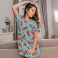 thumbnail image 3 of Kdxio Watermelon Pattern Womens Short Sleeve Sleepshirt Scoopneck Cute Nightdress Ruffle Comfy Nightgown, 3 of 6