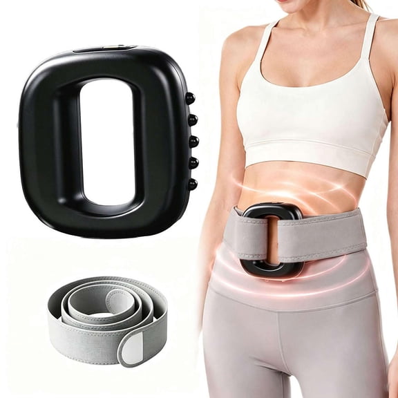 Multifunctional Full Body Fascia Rings Compact Mini Fascia Rings Massager for Home Gym Use, Ab Machine USB Rechargeable Gear for Abdomen/Arm/Leg 5 Intensity Levels with Massager Function (Pink)