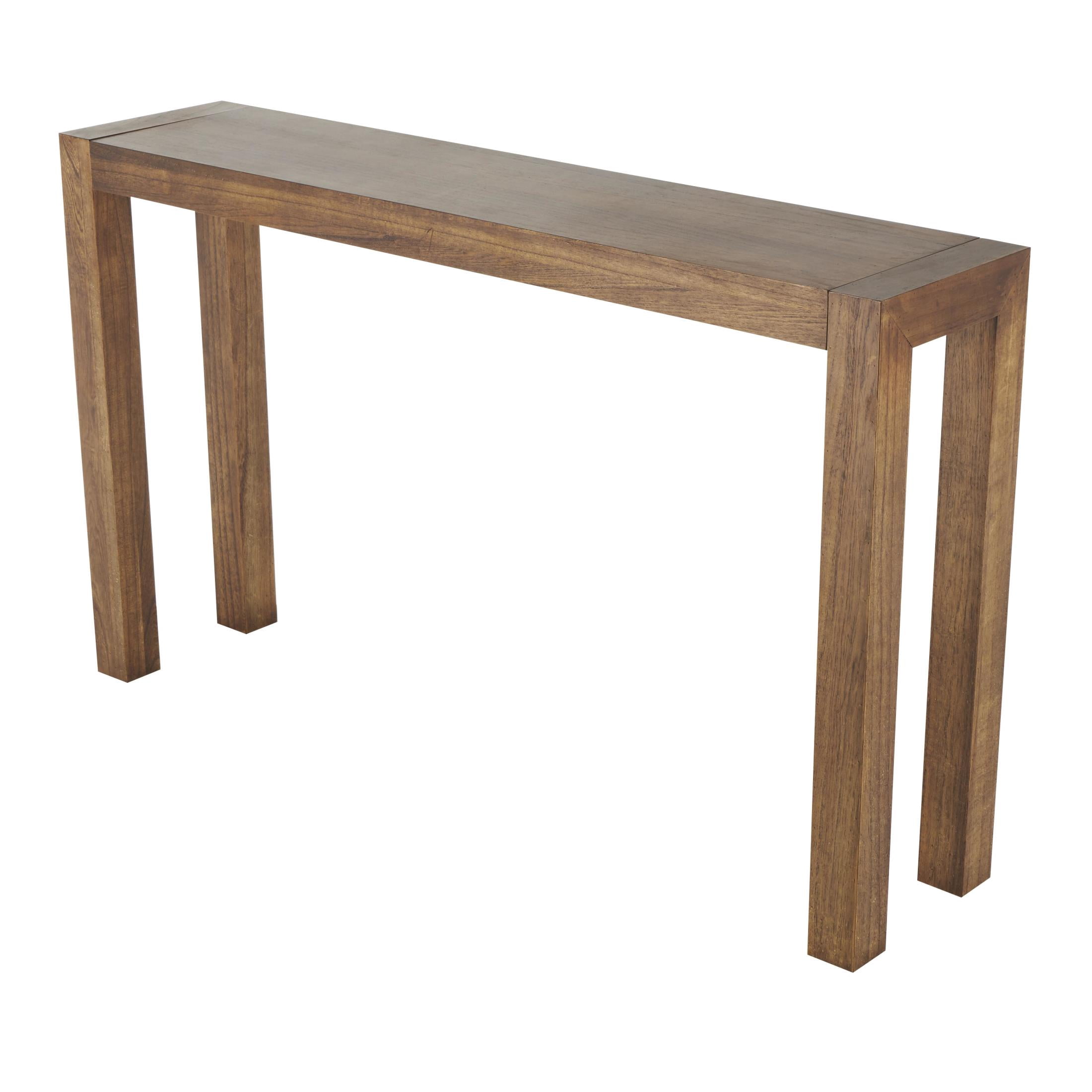 DecMode 31", 15"H Brown Wood Rectangular Console Table with Bench, 2-Pieces