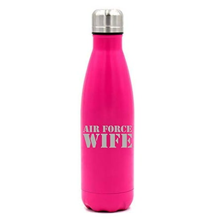 

MIP Brand 17 oz. Double Wall Vacuum Insulated Stainless Steel Water Bottle Travel Mug Cup Air Force Wife (Pink)