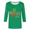 thumbnail image 4 of Erwazi St Patricks Day Shirt Women 3/4 Sleeve Crew Neck T-Shirts Shamrock Funny Graphic Tee Tops, 4 of 4