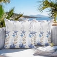 thumbnail image 4 of Blue Ocean Outdoor Pillow Covers Pack of 2 Starfish Shell Coral Vintage Nautical Theme Marine Waterproof Throw Pillow Covers Decorative Cushion Cases for Patio Garden Tent Balcony Couch 18x18 inch, 4 of 8