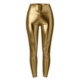 thumbnail image 4 of AWXNJUX High Waisted Leggings Women's High Waisted Golden Solid Color Yoga Pants Pencil Pants Tight Casual Pants Dressy Leggings for Women Womens Tights and Leggings (Gold,L), 4 of 4